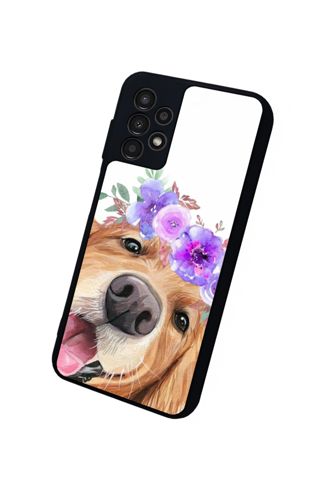 Samsung Galaxy A23 Uyumlu Golden Kopek Tasarımlı Glossy Premium Kılıf