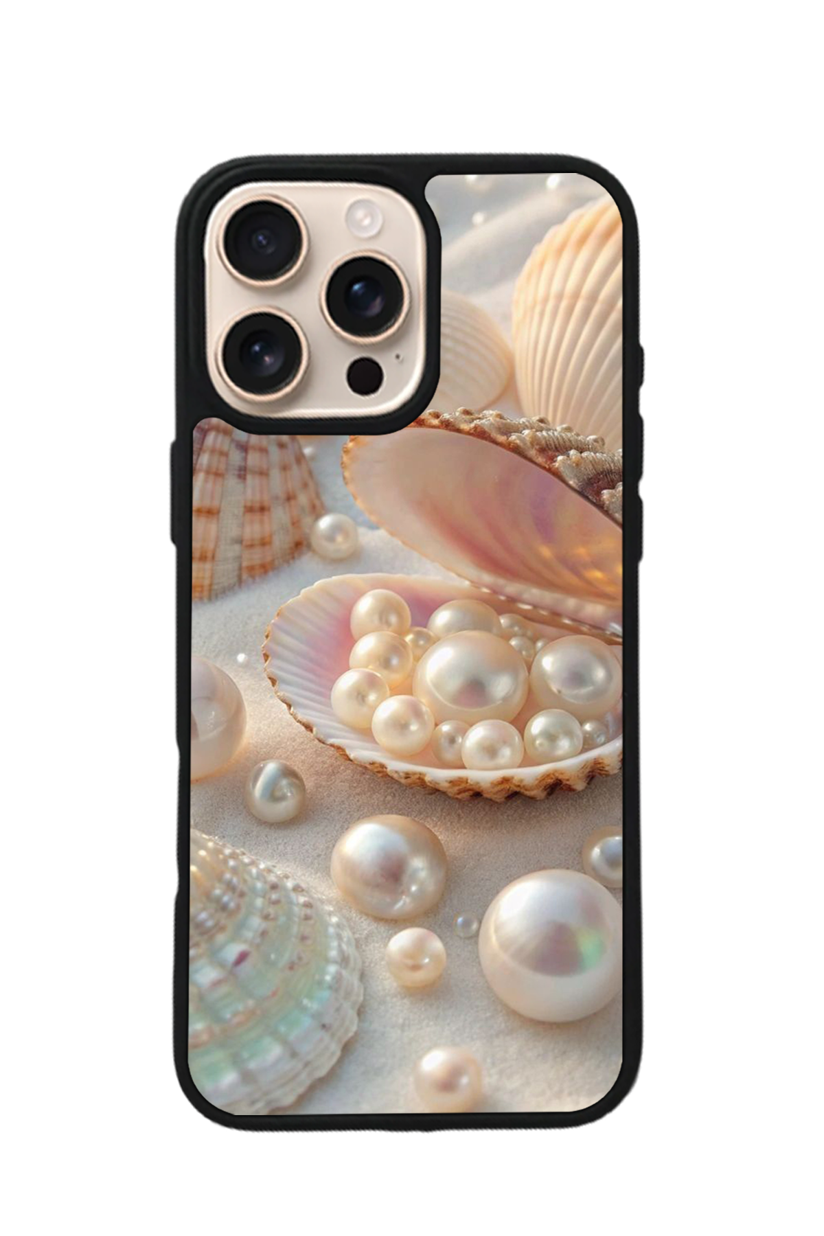 iPhone 16 Pro Uyumlu  İnci Tasarımlı Glossy Premium Kılıf