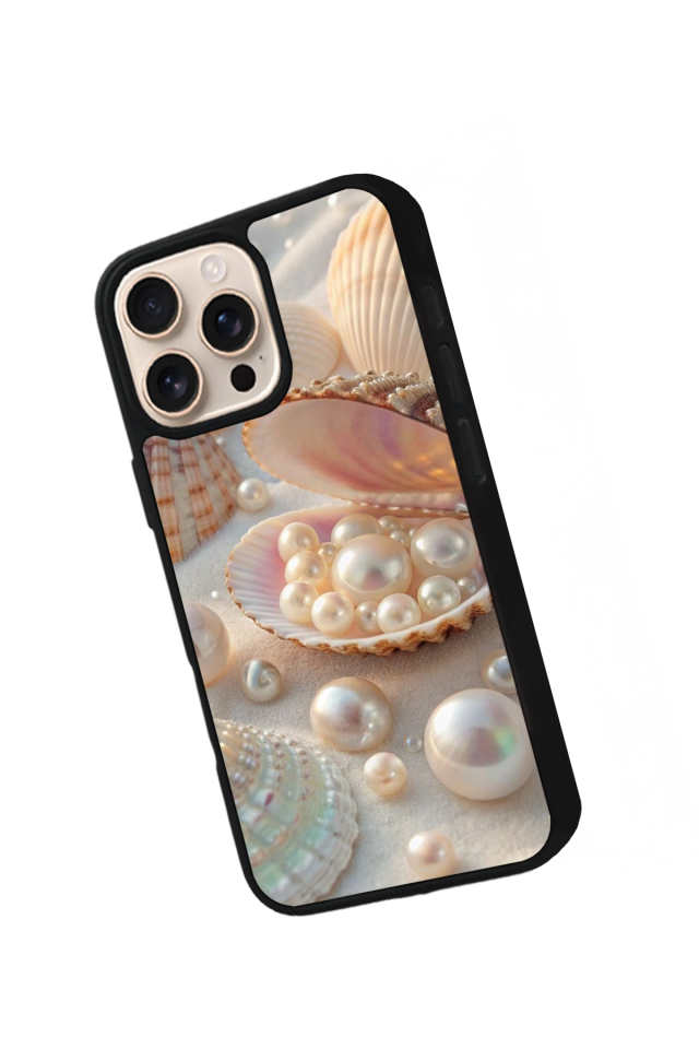 iPhone 16 Pro Uyumlu  İnci Tasarımlı Glossy Premium Kılıf