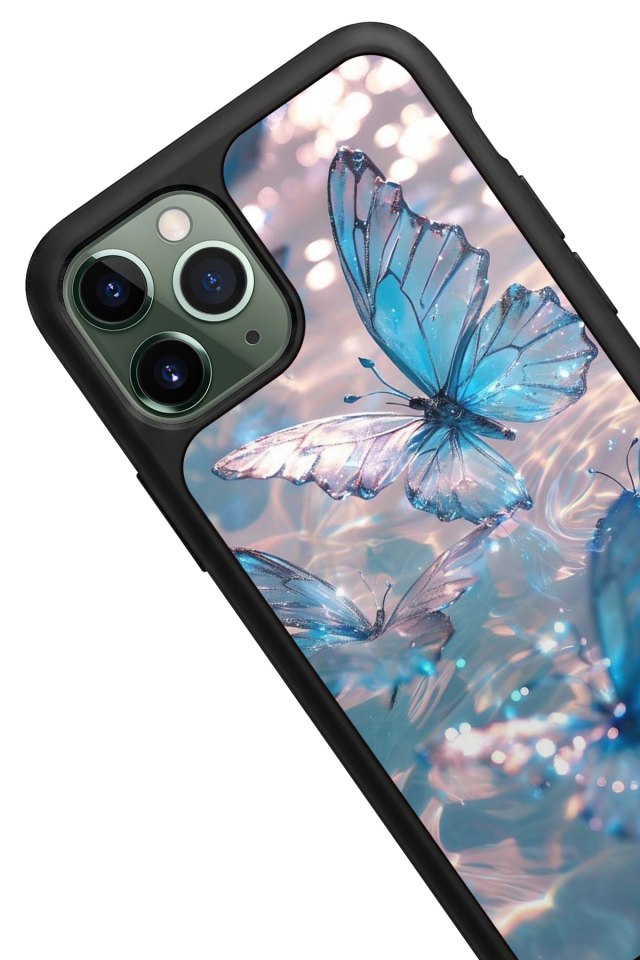 iPhone 11 Pro Max Uyumlu Kelebek Tasarımlı Glossy Premium Kılıf