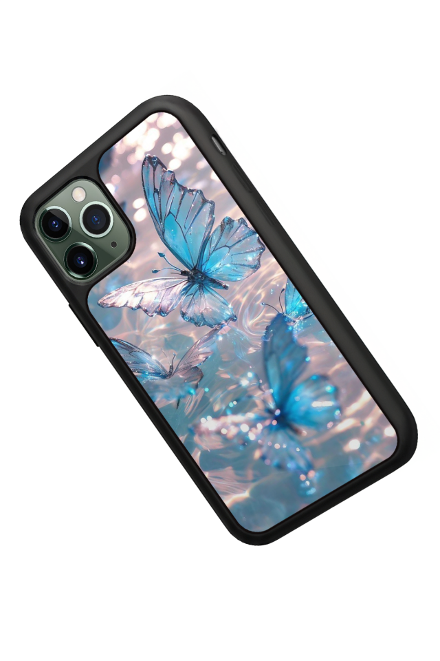 iPhone 11 Pro Max Uyumlu Kelebek Tasarımlı Glossy Premium Kılıf