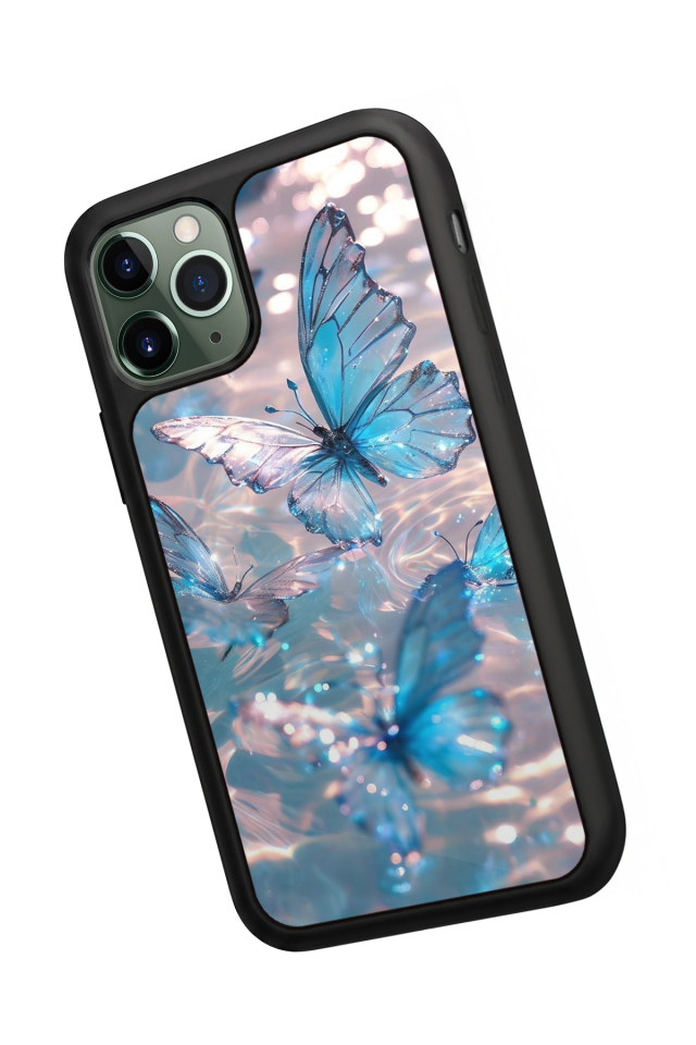 iPhone 11 Pro Max Uyumlu Kelebek Tasarımlı Glossy Premium Kılıf