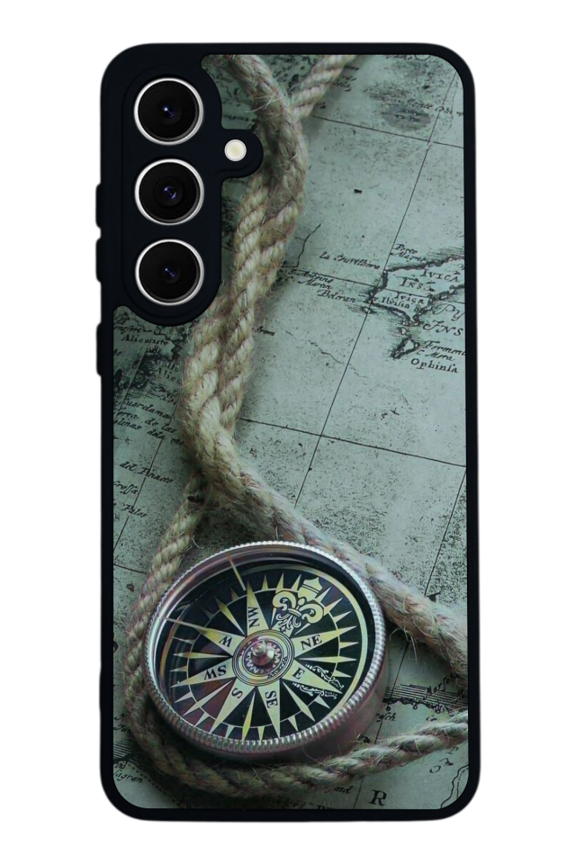 Samsung Galaxy A16 Uyumlu Pusula Tasarımlı Glossy Premium Kılıf