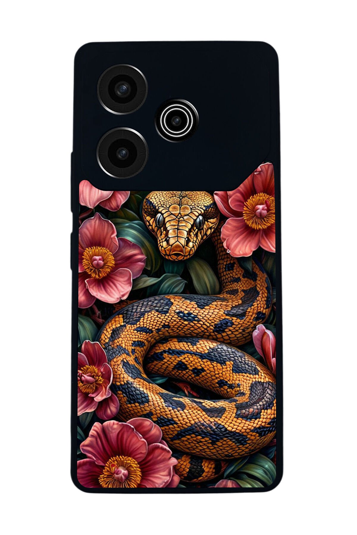 Tecno Pova 6 Uyumlu Yılan Tasarımlı Glossy Premium Kılıf