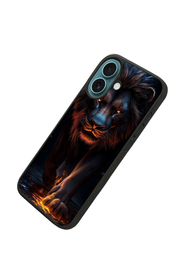 iPhone 16 Plus Uyumlu Aslan Tasarımlı Glossy Premium Kılıf