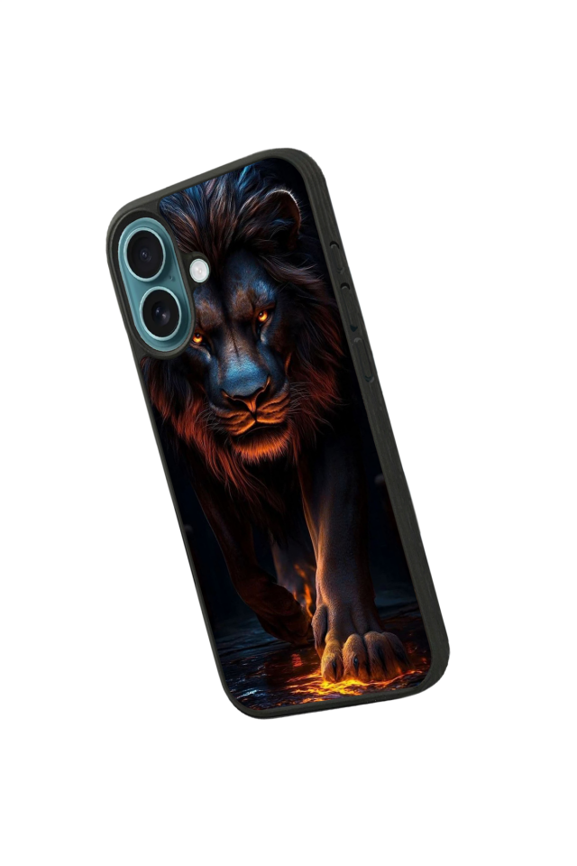 iPhone 16 Plus Uyumlu Aslan Tasarımlı Glossy Premium Kılıf