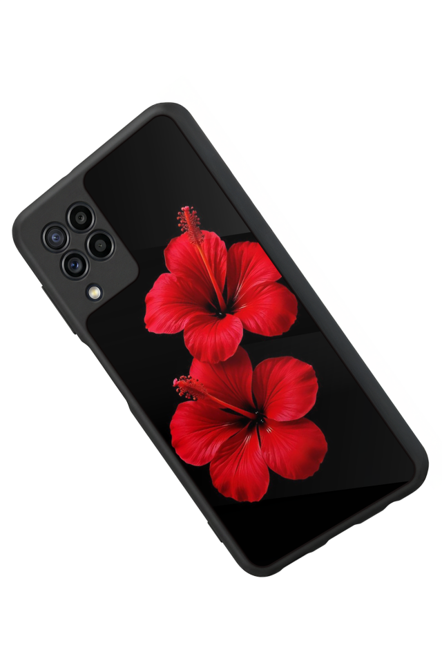 Samsung Galaxy M22 Uyumlu Cicek Tasarımlı Glossy Premium Kılıf