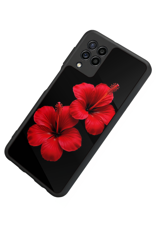 Samsung Galaxy M22 Uyumlu Cicek Tasarımlı Glossy Premium Kılıf