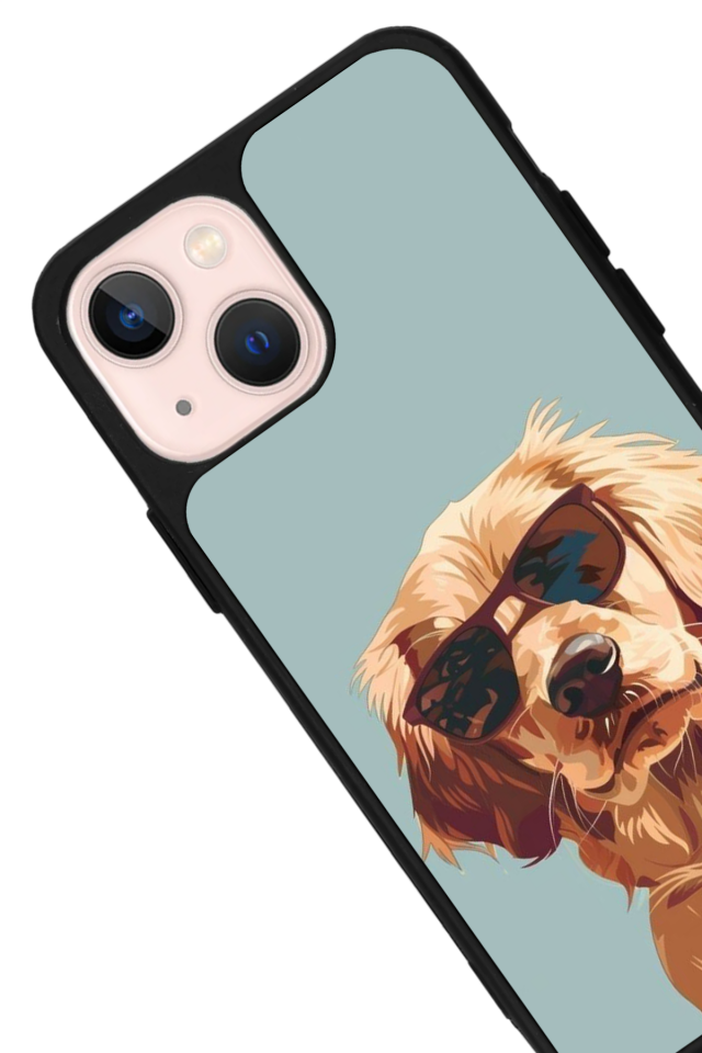 iPhone 14 Plus Uyumlu Golden Kopek Tasarımlı Glossy Premium Kılıf