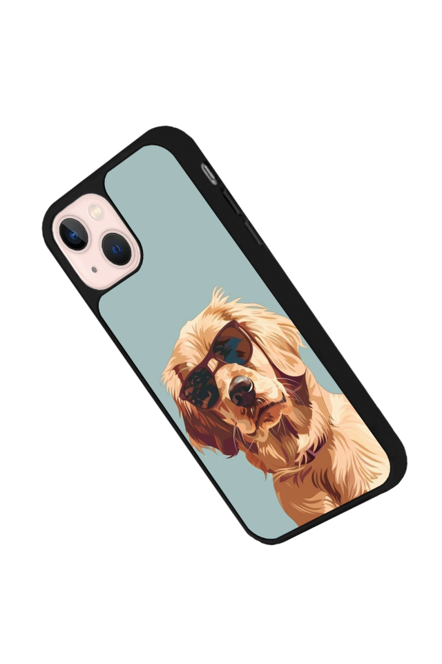 iPhone 14 Plus Uyumlu Golden Kopek Tasarımlı Glossy Premium Kılıf