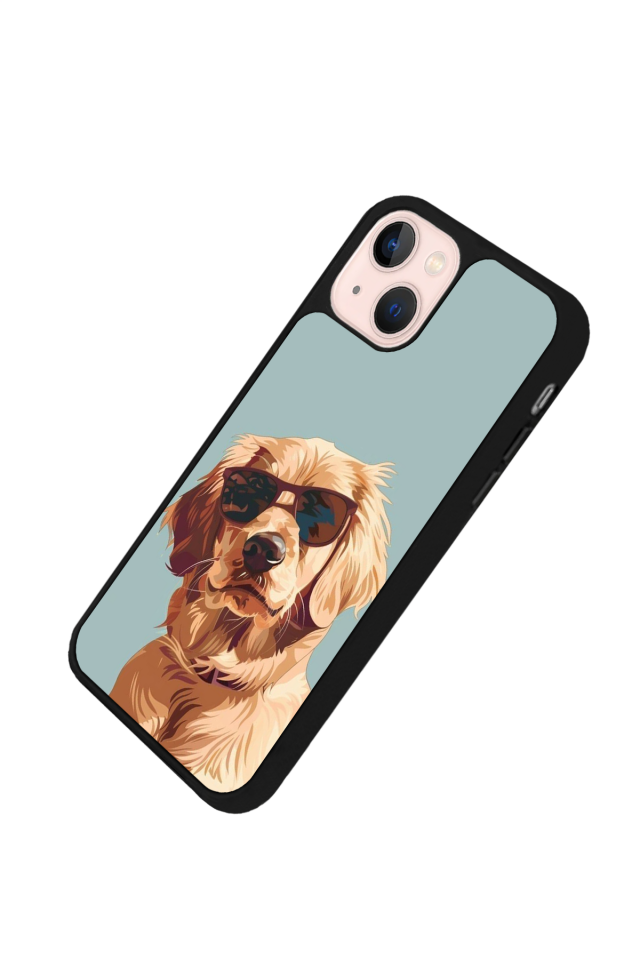 iPhone 14 Plus Uyumlu Golden Kopek Tasarımlı Glossy Premium Kılıf