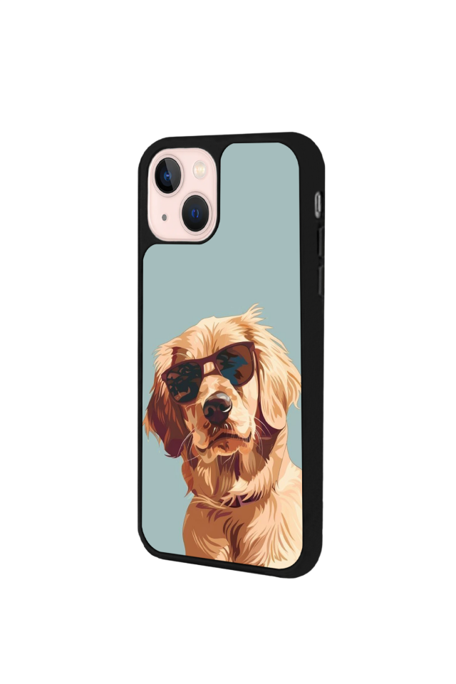 iPhone 14 Plus Uyumlu Golden Kopek Tasarımlı Glossy Premium Kılıf