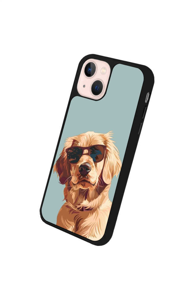 iPhone 14 Plus Uyumlu Golden Kopek Tasarımlı Glossy Premium Kılıf