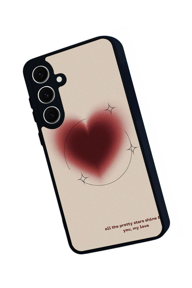 Samsung Galaxy S24 FE Uyumlu Kalp Love Tasarımlı Glossy Premium Kılıf