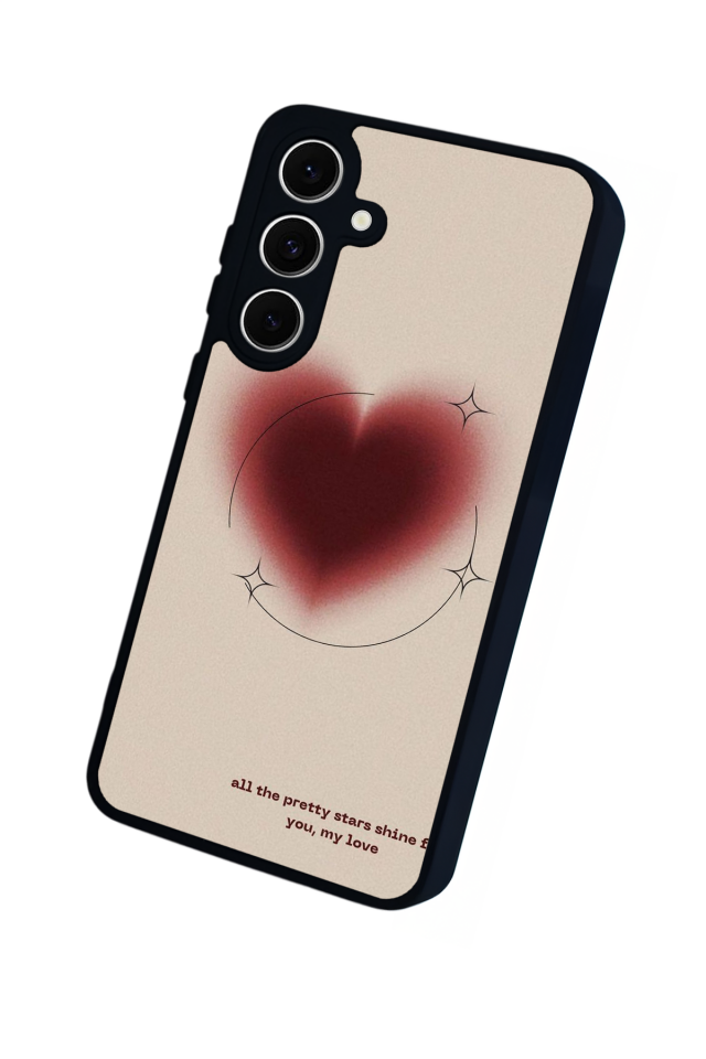 Samsung Galaxy S24 FE Uyumlu Kalp Love Tasarımlı Glossy Premium Kılıf