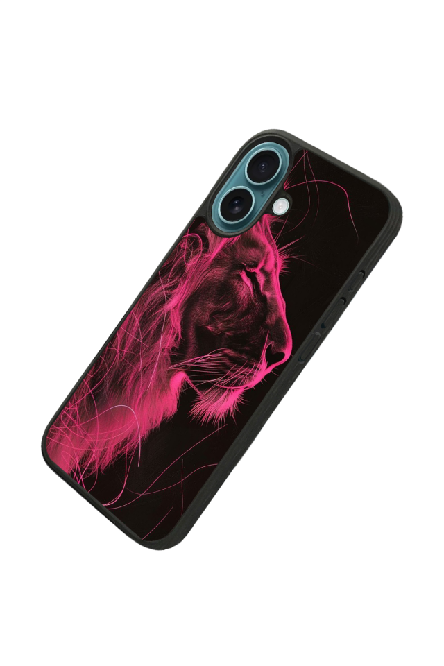 iPhone 16 Plus Uyumlu Aslan Tasarımlı Glossy Premium Kılıf