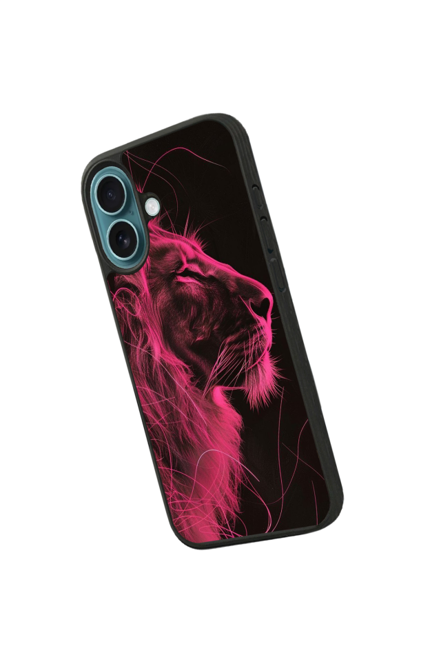 iPhone 16 Plus Uyumlu Aslan Tasarımlı Glossy Premium Kılıf