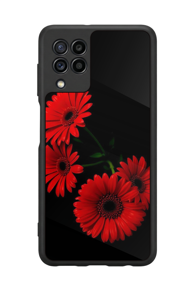 Samsung Galaxy M22 Uyumlu Cicek Tasarımlı Glossy Premium Kılıf
