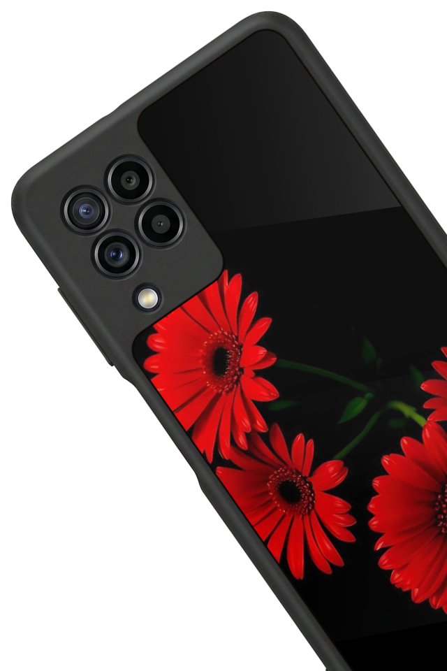 Samsung Galaxy M22 Uyumlu Cicek Tasarımlı Glossy Premium Kılıf