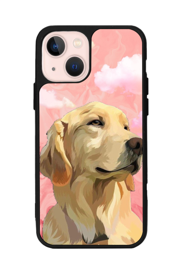 iPhone 14 Plus Uyumlu Golden Kopek Tasarımlı Glossy Premium Kılıf