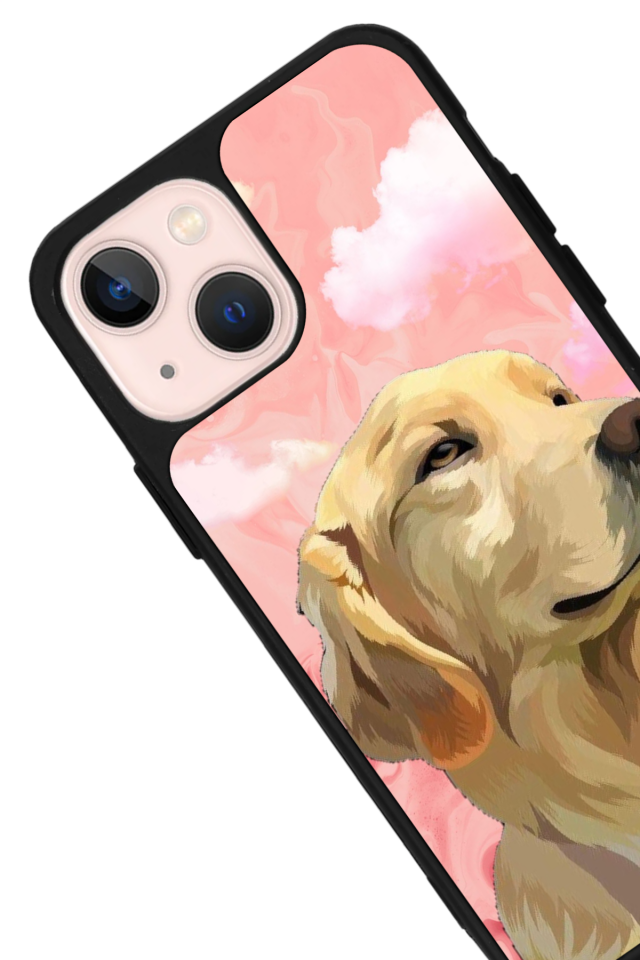 iPhone 14 Plus Uyumlu Golden Kopek Tasarımlı Glossy Premium Kılıf