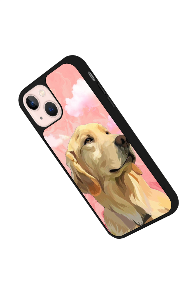 iPhone 14 Plus Uyumlu Golden Kopek Tasarımlı Glossy Premium Kılıf