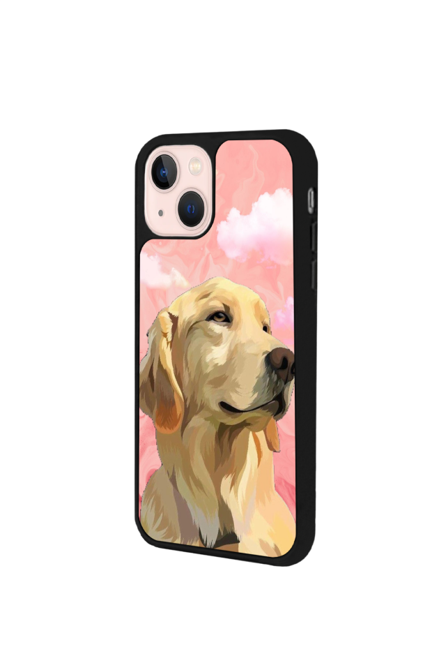 iPhone 14 Plus Uyumlu Golden Kopek Tasarımlı Glossy Premium Kılıf