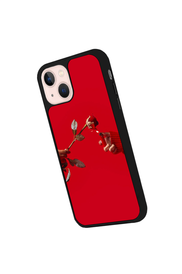 iPhone 13 Mini Uyumlu Kirmizi Tasarımlı Glossy Premium Kılıf