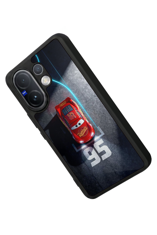 Vivo V60 Uyumlu Şimsek McQueen Tasarımlı Glossy Premium Kılıf