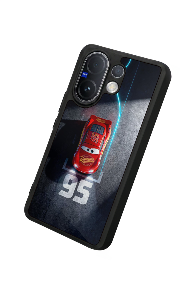 Vivo V60 Uyumlu Şimsek McQueen Tasarımlı Glossy Premium Kılıf