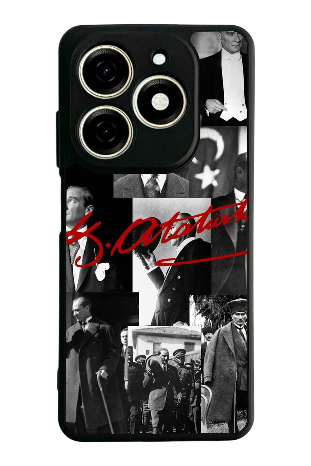 Tecno Spark 20/20C Uyumlu Mustafa Kemal Ataturk Tasarımlı Glossy Premium Kılıf