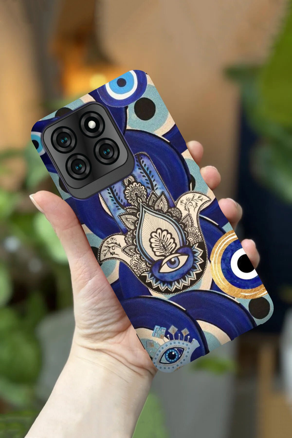 Reeder S71 Uyumlu Kamera Korumalı Nazar Boncuğu Desenli HD Baskılı Silikon Kılıf