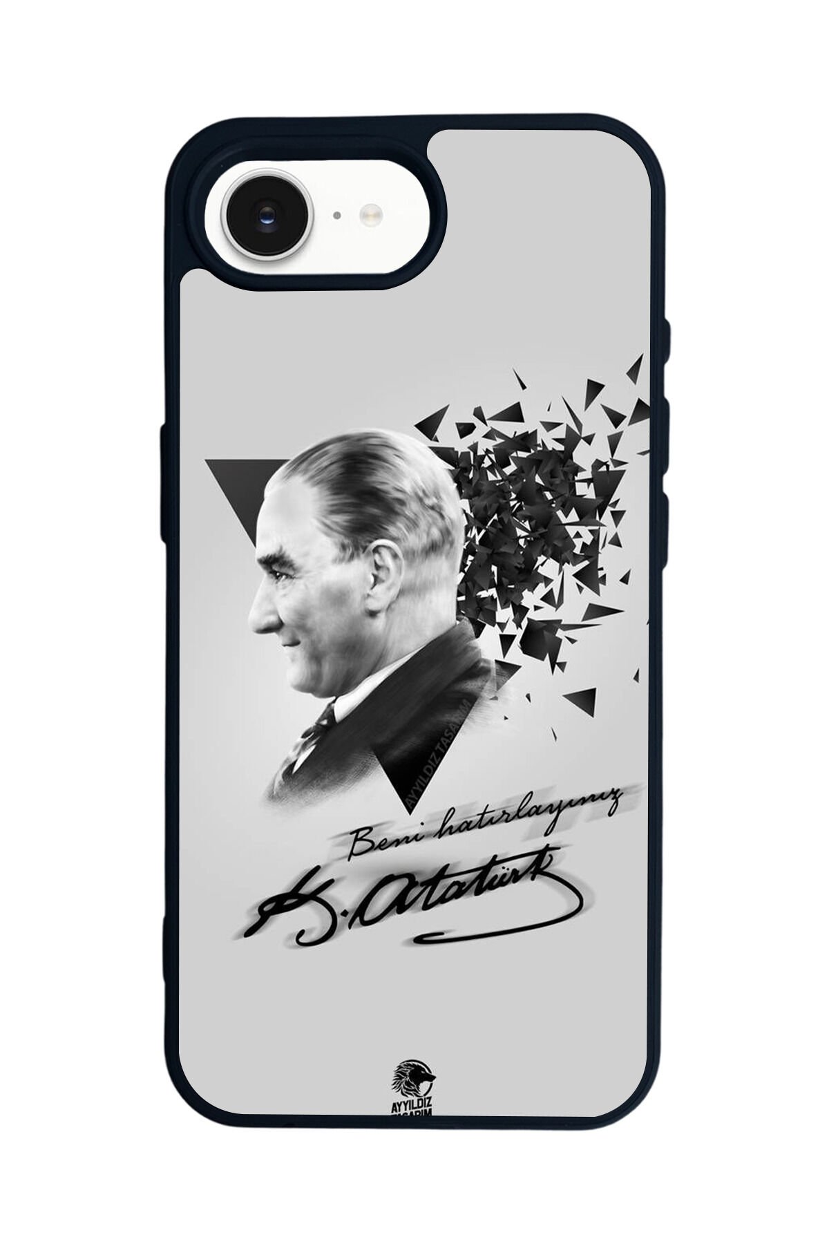 iPhone 16E Uyumlu Mustafa Kemal Ataturk Tasarımlı Glossy Premium Kılıf