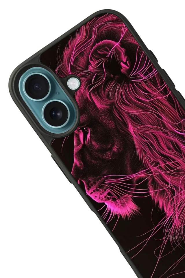 iPhone 16 Plus Uyumlu Aslan Tasarımlı Glossy Premium Kılıf