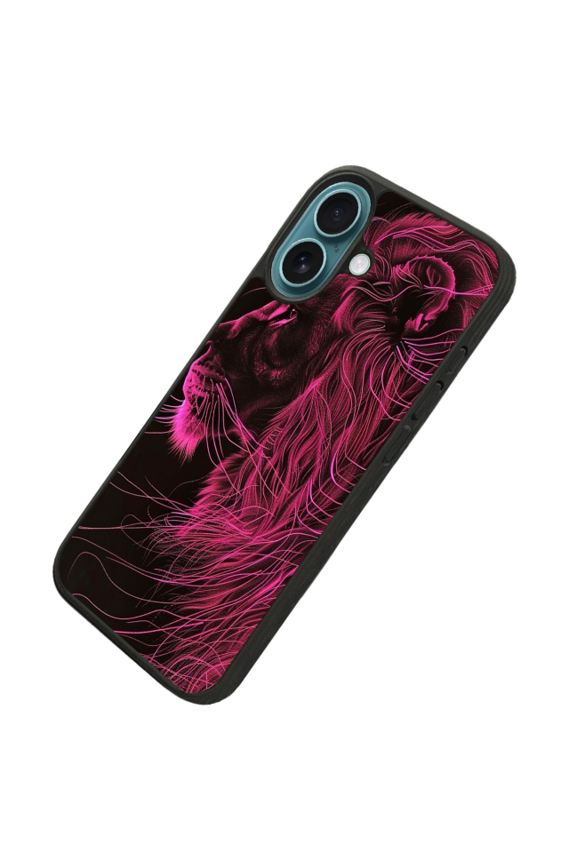 iPhone 16 Plus Uyumlu Aslan Tasarımlı Glossy Premium Kılıf
