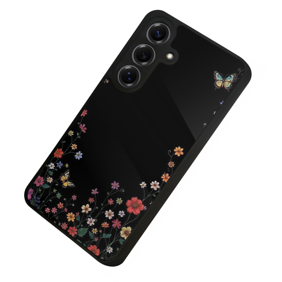 Samsung Galaxy S25 Uyumlu Floral Tasarımlı Glossy Premium Kılıf