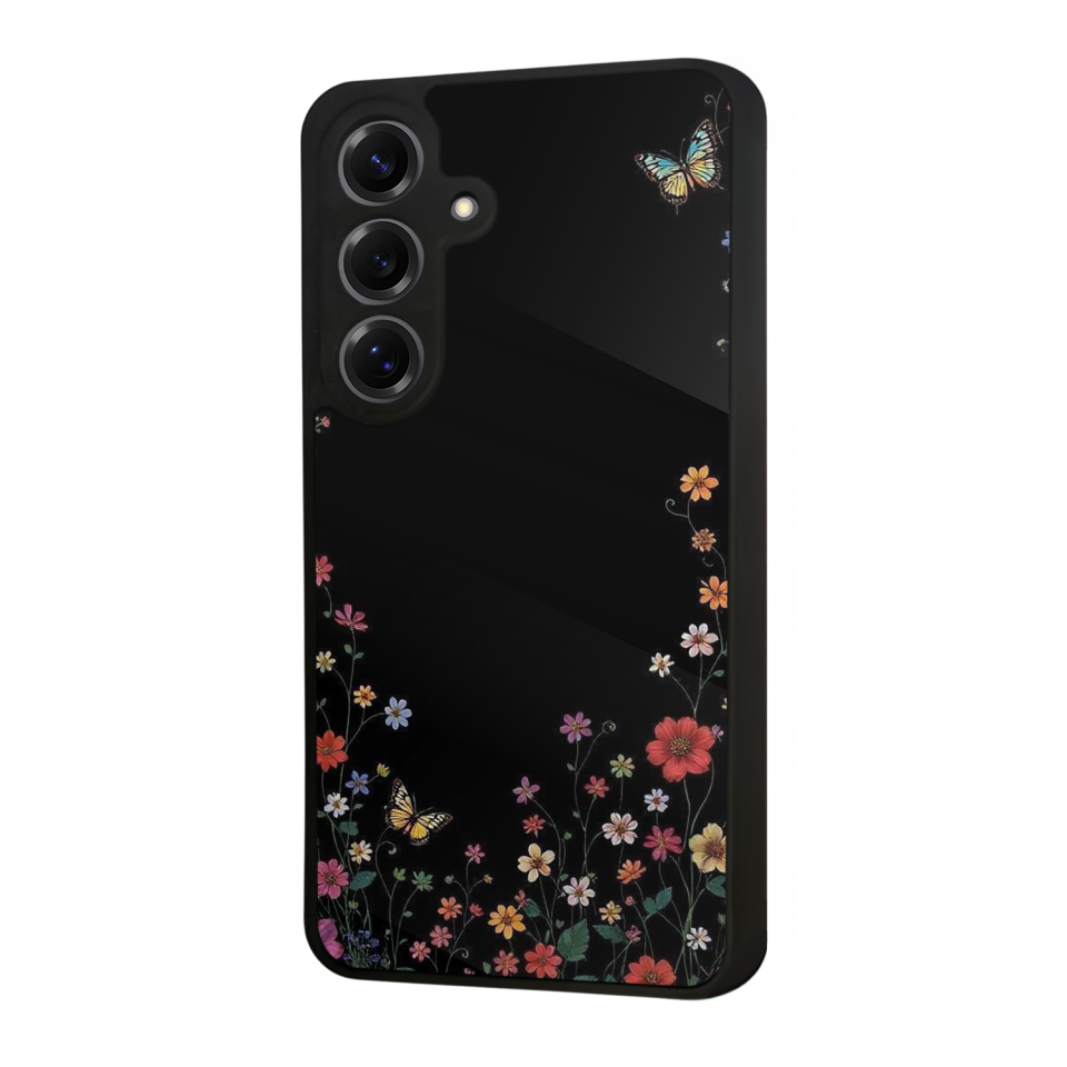 Samsung Galaxy S25 Uyumlu Floral Tasarımlı Glossy Premium Kılıf