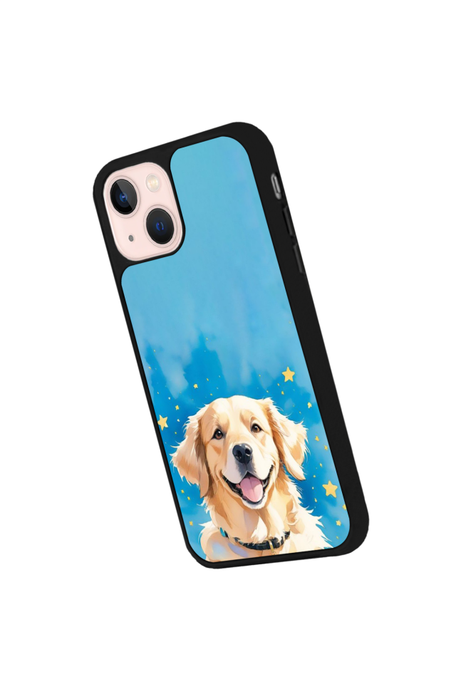 iPhone 14 Plus Uyumlu Golden Kopek Tasarımlı Glossy Premium Kılıf