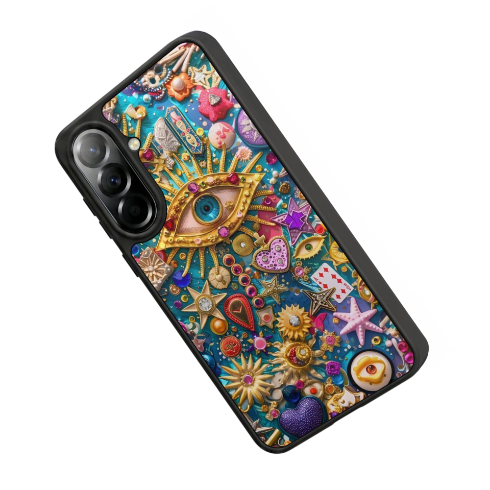 Samsung Galaxy A57 Uyumlu Göz Tasarımlı Glossy Premium Kılıf