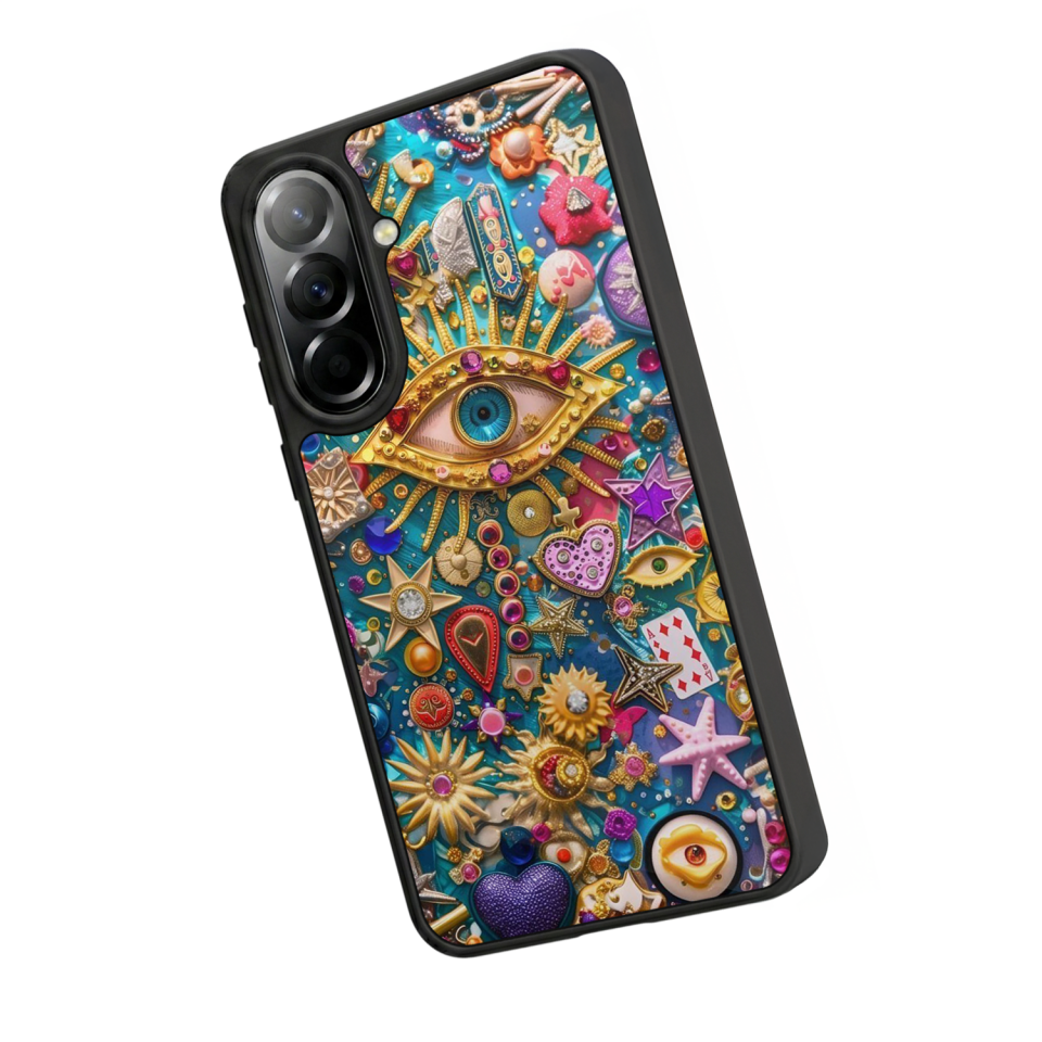 Samsung Galaxy A57 Uyumlu Göz Tasarımlı Glossy Premium Kılıf