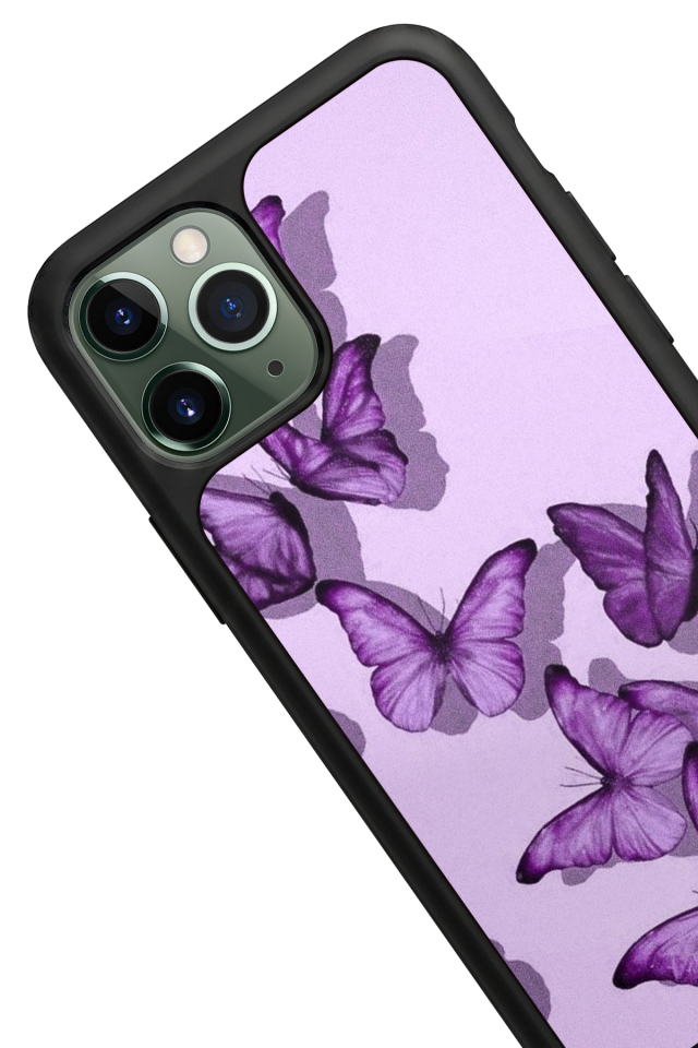 iPhone 11 Pro Max Uyumlu Kelebek Tasarımlı Glossy Premium Kılıf