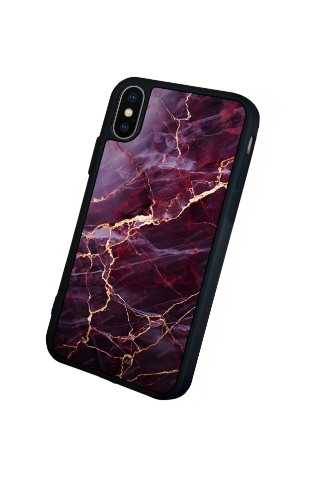 iPhone XS Max Uyumlu Mermer Marble Tasarımlı Glossy Premium Kılıf