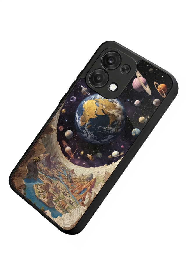 Oppo A6 Pro Uyumlu Uzay Tasarımlı Glossy Premium Kılıf