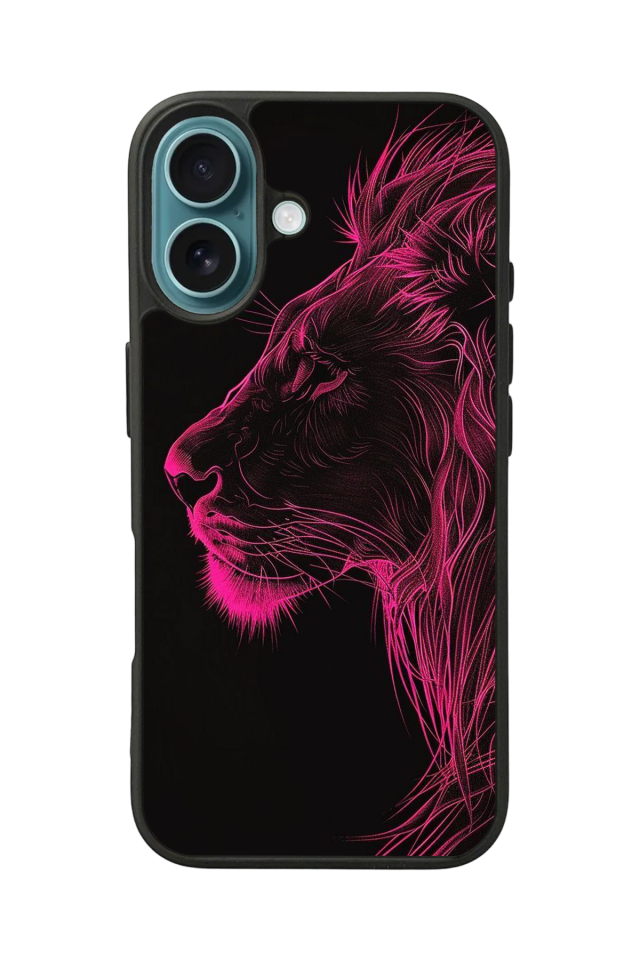 iPhone 16 Plus Uyumlu Aslan Tasarımlı Glossy Premium Kılıf