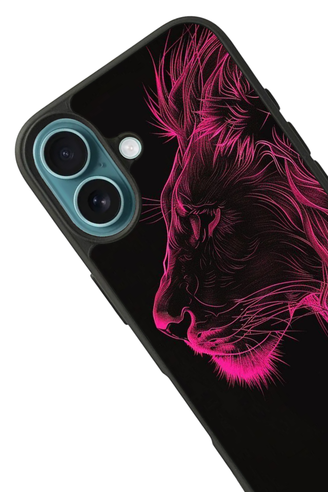 iPhone 16 Plus Uyumlu Aslan Tasarımlı Glossy Premium Kılıf