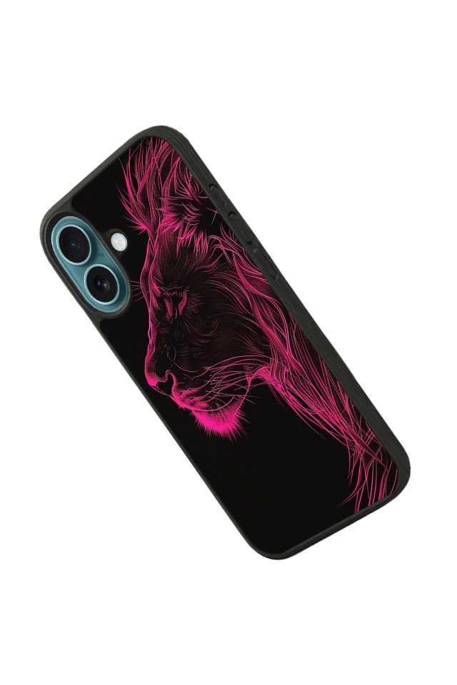 iPhone 16 Plus Uyumlu Aslan Tasarımlı Glossy Premium Kılıf