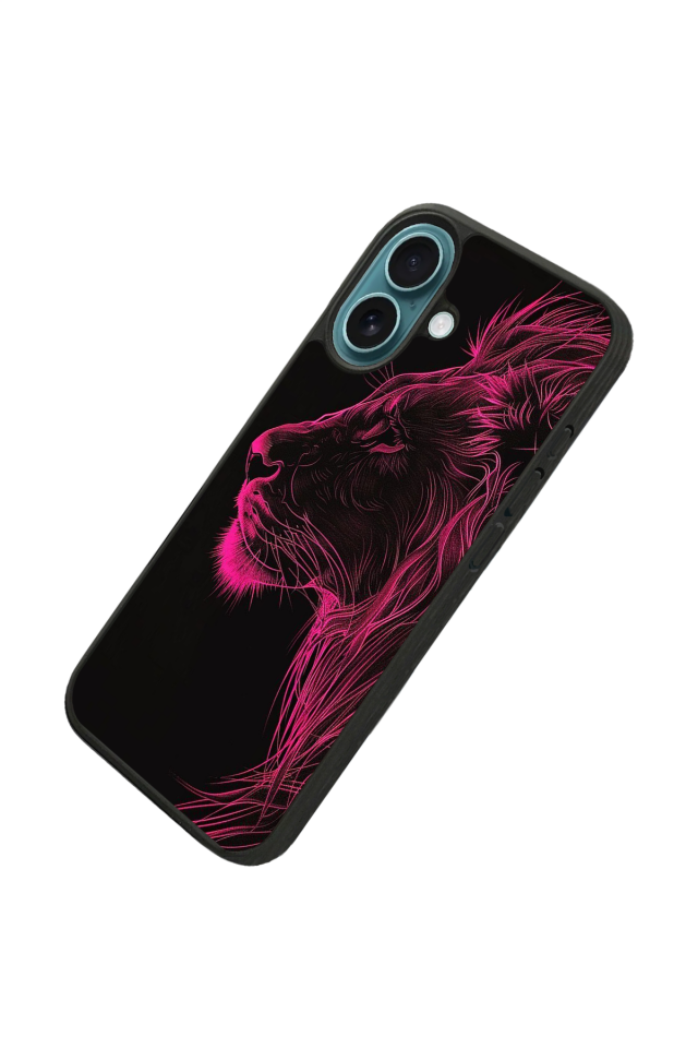 iPhone 16 Plus Uyumlu Aslan Tasarımlı Glossy Premium Kılıf