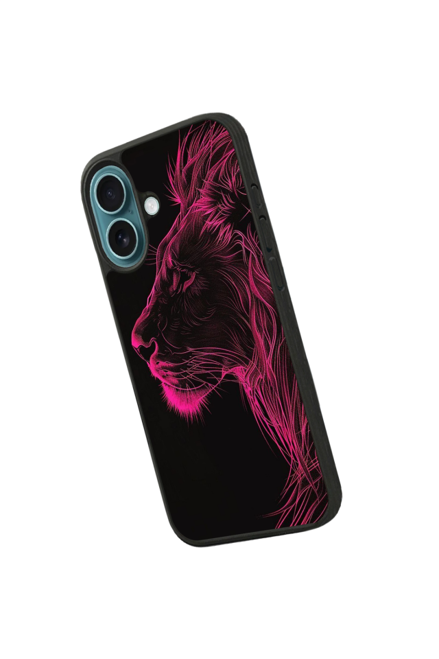 iPhone 16 Plus Uyumlu Aslan Tasarımlı Glossy Premium Kılıf