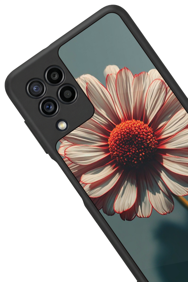 Samsung Galaxy M22 Uyumlu Cicek Tasarımlı Glossy Premium Kılıf
