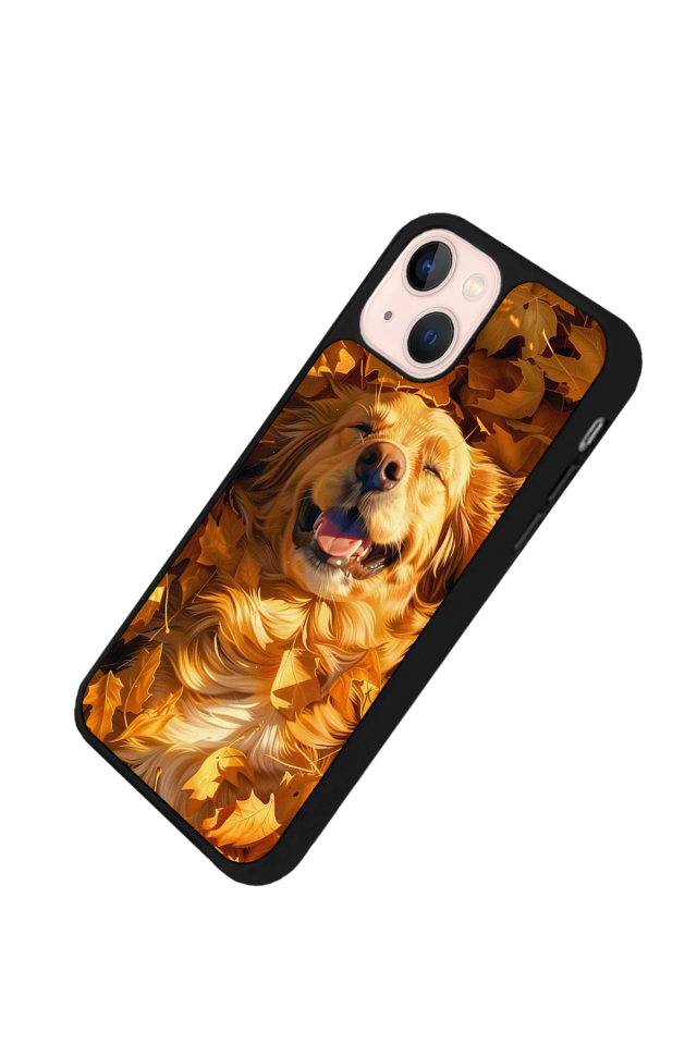 iPhone 14 Plus Uyumlu Golden Kopek Tasarımlı Glossy Premium Kılıf